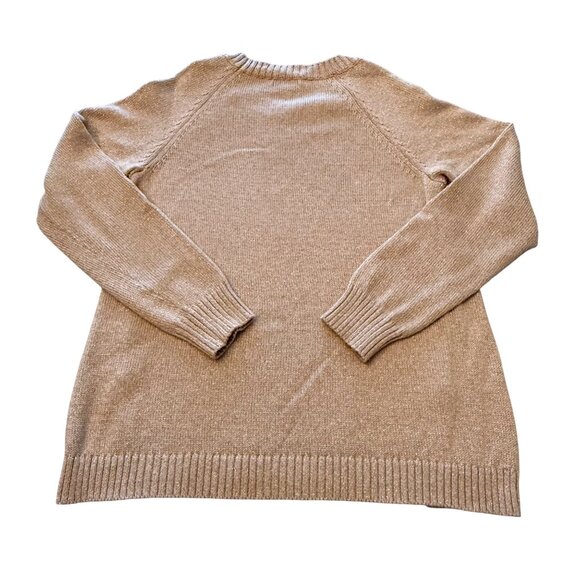 APT.9 Beige Knit Sweater Women's Size L W/ Side Zippers & Shimmer Threads - Picture 2 of 9